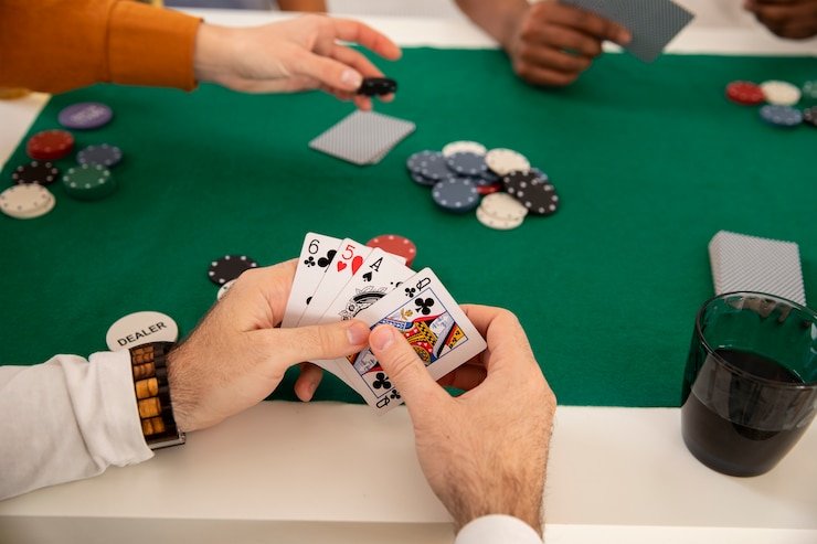 Live casino dealer studio with multiple table stations